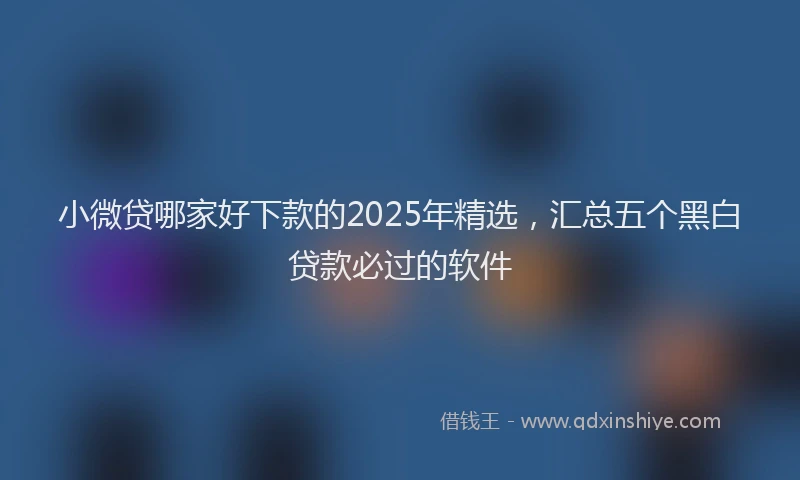 小微贷哪家好下款的2025年精选，汇总五个黑白贷款必过的软件