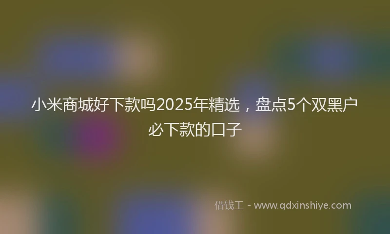 小米商城好下款吗2025年精选，盘点5个双黑户必下款的口子