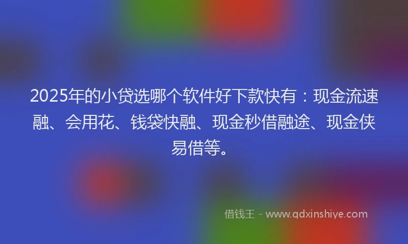 2025年的小贷选哪个软件好下款快有：现金流速融、会用花、钱袋快融、现金秒借融途、现金侠易借等。