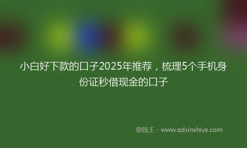 小白好下款的口子2025年推荐，梳理5个手机身份证秒借现金的口子