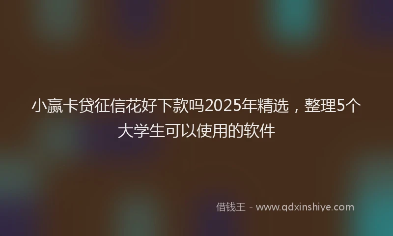小赢卡贷征信花好下款吗2025年精选，整理5个大学生可以使用的软件