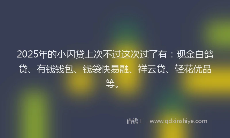 2025年的小闪贷上次不过这次过了有：现金白鸽贷、有钱钱包、钱袋快易融、祥云贷、轻花优品等。