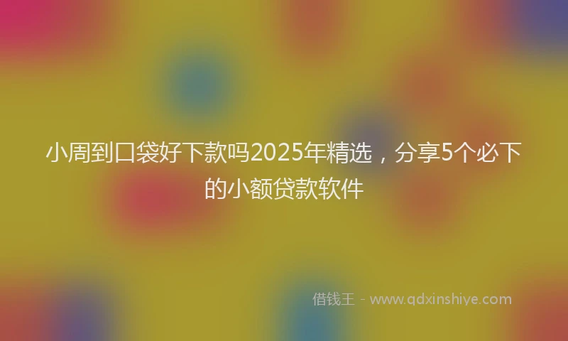 小周到口袋好下款吗2025年精选，分享5个必下的小额贷款软件