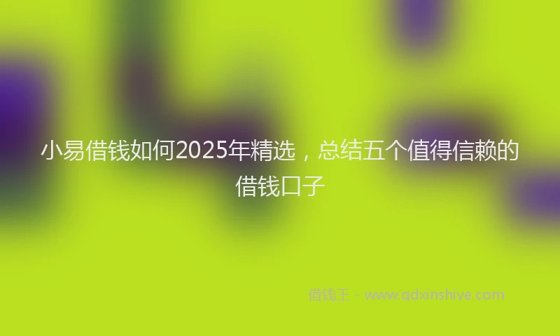小易借钱如何2025年精选，总结五个值得信赖的借钱口子