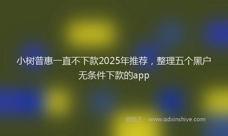小树普惠一直不下款2025年推荐，整理五个黑户无条件下款的app