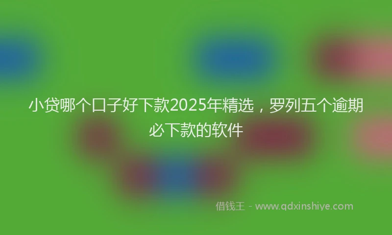 小贷哪个口子好下款2025年精选，罗列五个逾期必下款的软件