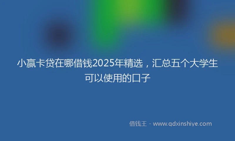小赢卡贷在哪借钱2025年精选，汇总五个大学生可以使用的口子