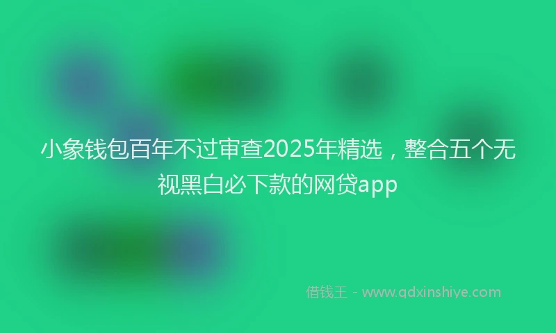 小象钱包百年不过审查2025年精选，整合五个无视黑白必下款的网贷app