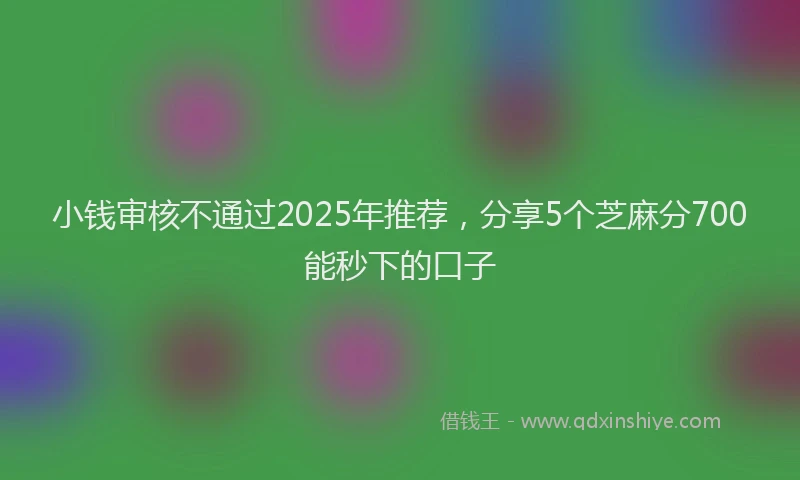 小钱审核不通过2025年推荐，分享5个芝麻分700能秒下的口子