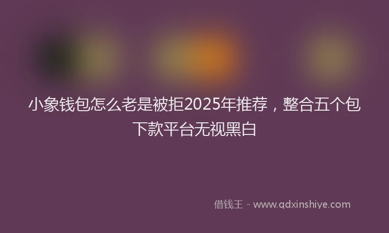 小象钱包怎么老是被拒2025年推荐，整合五个包下款平台无视黑白