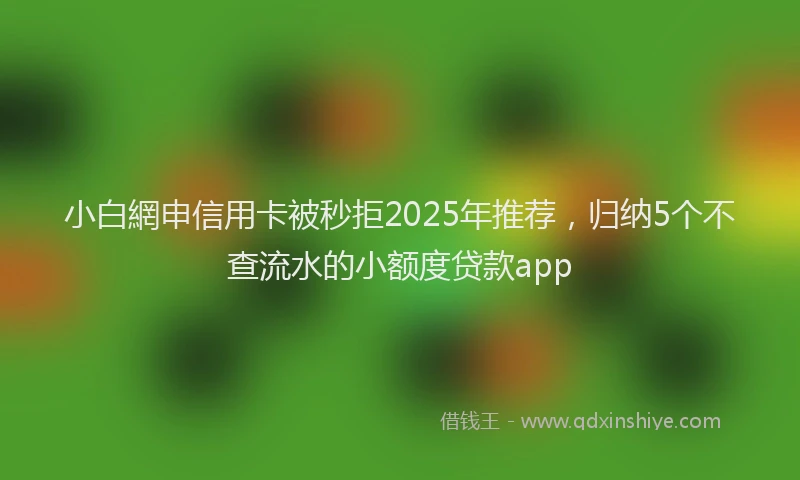 小白網申信用卡被秒拒2025年推荐，归纳5个不查流水的小额度贷款app