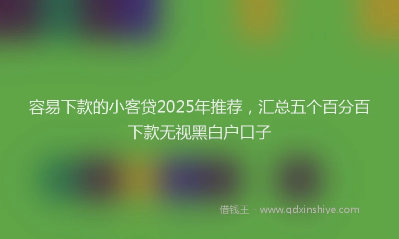 容易下款的小客贷2025年推荐，汇总五个百分百下款无视黑白户口子