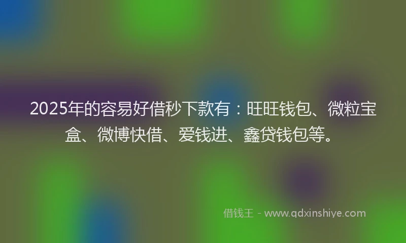 2025年的容易好借秒下款有：旺旺钱包、微粒宝盒、微博快借、爱钱进、鑫贷钱包等。
