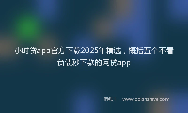 小时贷app官方下载2025年精选，概括五个不看负债秒下款的网贷app