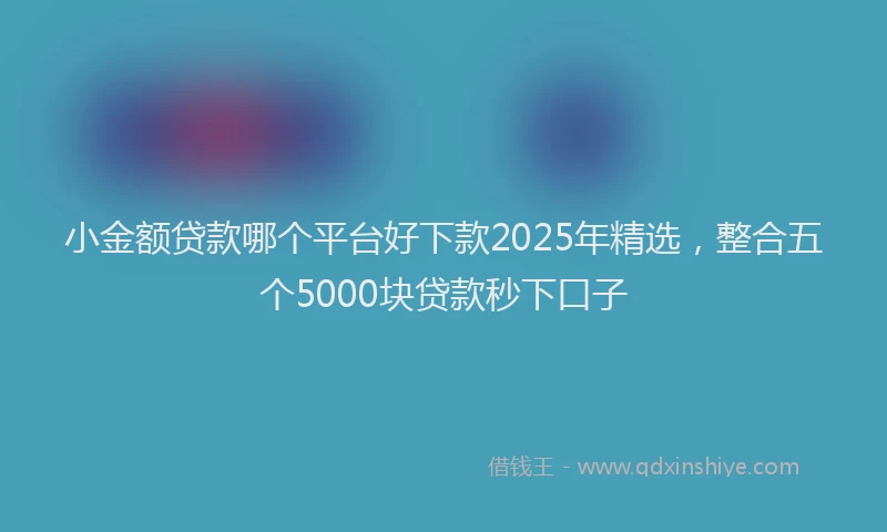 小金额贷款哪个平台好下款2025年精选，整合五个5000块贷款秒下口子
