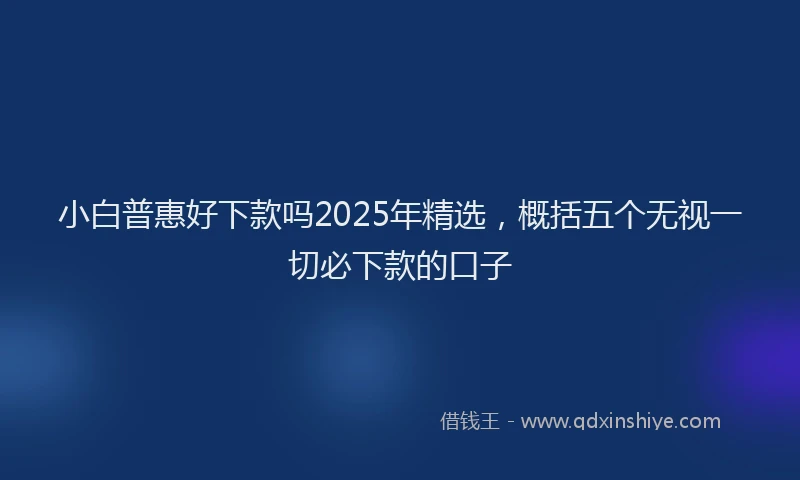 小白普惠好下款吗2025年精选，概括五个无视一切必下款的口子