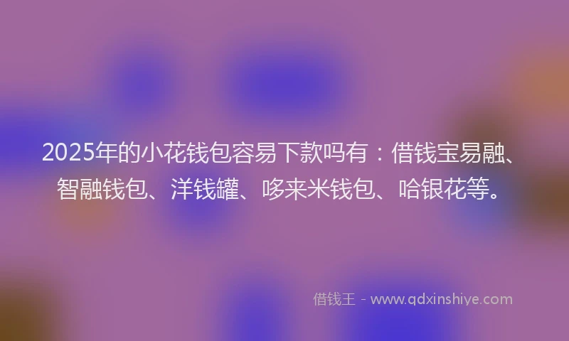2025年的小花钱包容易下款吗有：借钱宝易融、智融钱包、洋钱罐、哆来米钱包、哈银花等。
