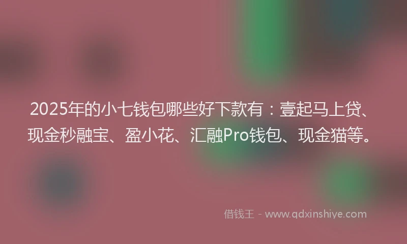 2025年的小七钱包哪些好下款有：壹起马上贷、现金秒融宝、盈小花、汇融Pro钱包、现金猫等。