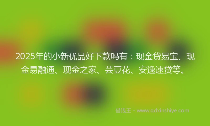2025年的小新优品好下款吗有：现金贷易宝、现金易融通、现金之家、芸豆花、安逸速贷等。