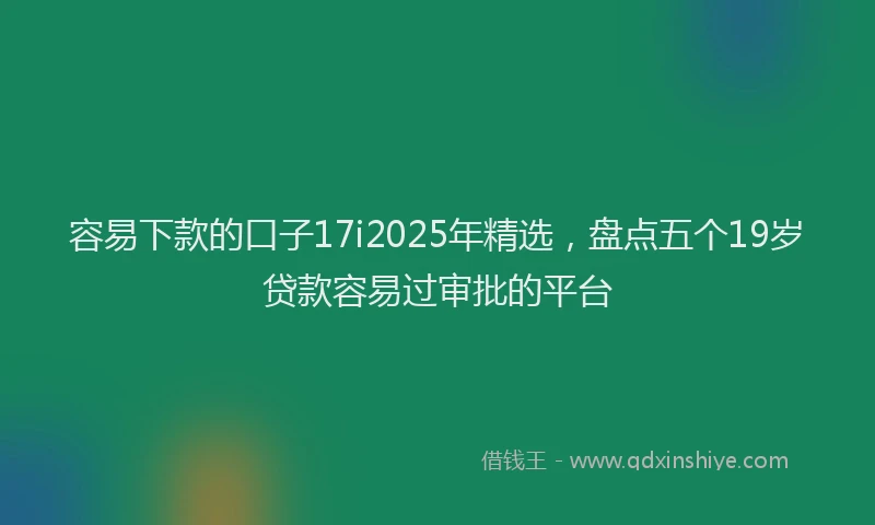 容易下款的口子17i2025年精选，盘点五个19岁贷款容易过审批的平台