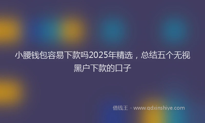 小腰钱包容易下款吗2025年精选，总结五个无视黑户下款的口子