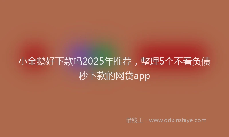 小金鹅好下款吗2025年推荐，整理5个不看负债秒下款的网贷app