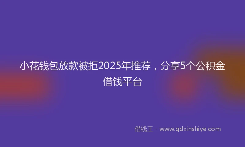 小花钱包放款被拒2025年推荐，分享5个公积金借钱平台