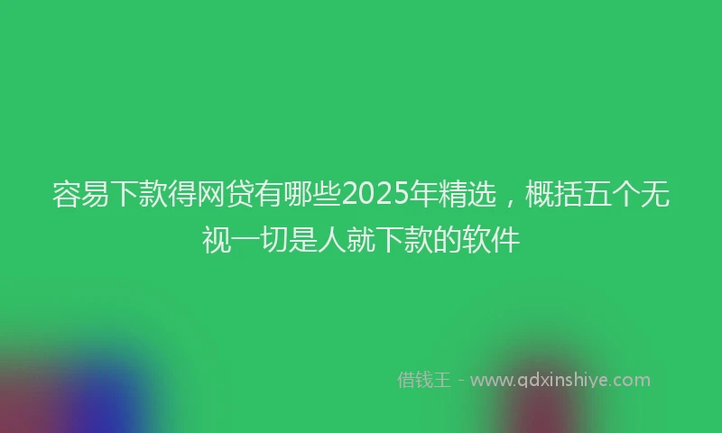 容易下款得网贷有哪些2025年精选，概括五个无视一切是人就下款的软件