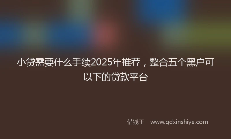 小贷需要什么手续2025年推荐，整合五个黑户可以下的贷款平台