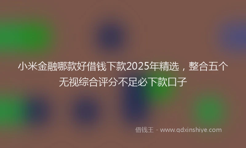 小米金融哪款好借钱下款2025年精选，整合五个无视综合评分不足必下款口子
