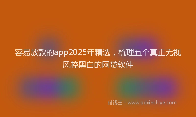 容易放款的app2025年精选，梳理五个真正无视风控黑白的网贷软件