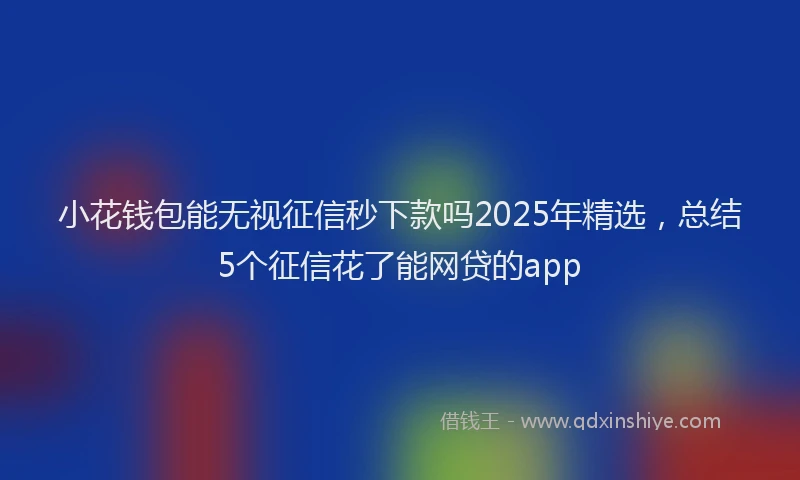 小花钱包能无视征信秒下款吗2025年精选，总结5个征信花了能网贷的app