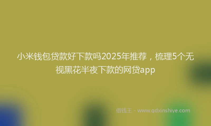 小米钱包贷款好下款吗2025年推荐，梳理5个无视黑花半夜下款的网贷app