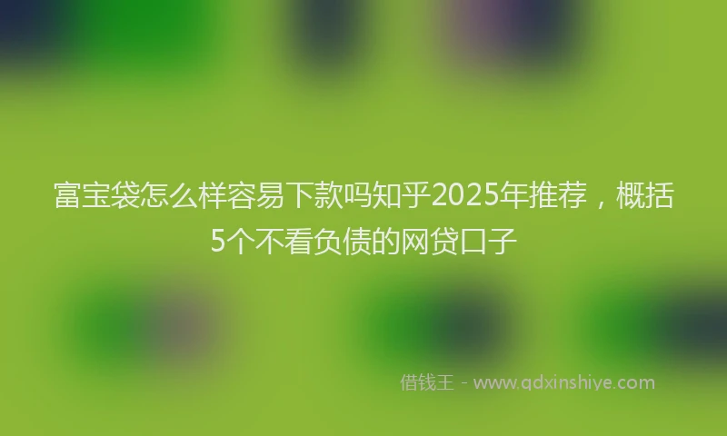 富宝袋怎么样容易下款吗知乎2025年推荐，概括5个不看负债的网贷口子
