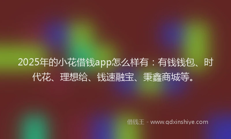 2025年的小花借钱app怎么样有：有钱钱包、时代花、理想给、钱速融宝、秉鑫商城等。