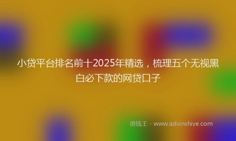 小贷平台排名前十2025年精选，梳理五个无视黑白必下款的网贷口子
