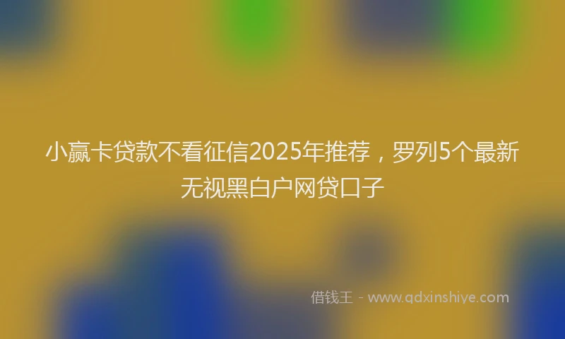 小赢卡贷款不看征信2025年推荐，罗列5个最新无视黑白户网贷口子
