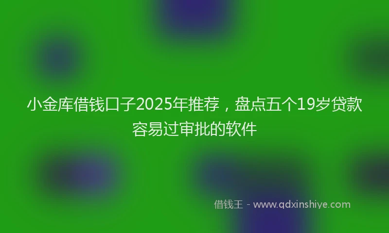 小金库借钱口子2025年推荐，盘点五个19岁贷款容易过审批的软件