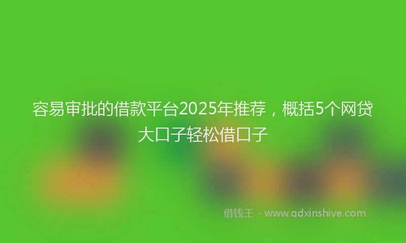容易审批的借款平台2025年推荐，概括5个网贷大口子轻松借口子