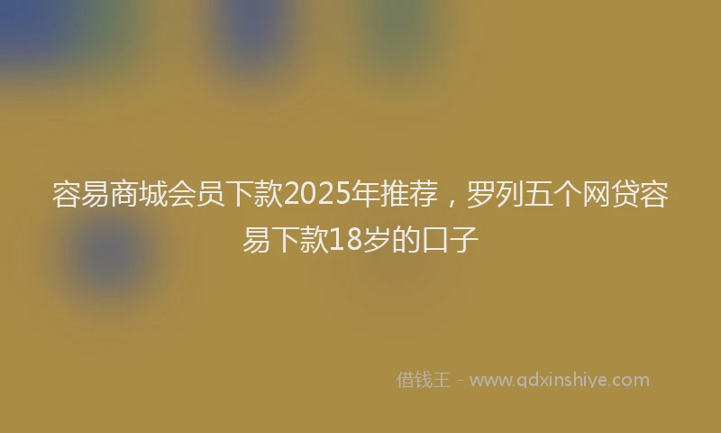 容易商城会员下款2025年推荐，罗列五个网贷容易下款18岁的口子