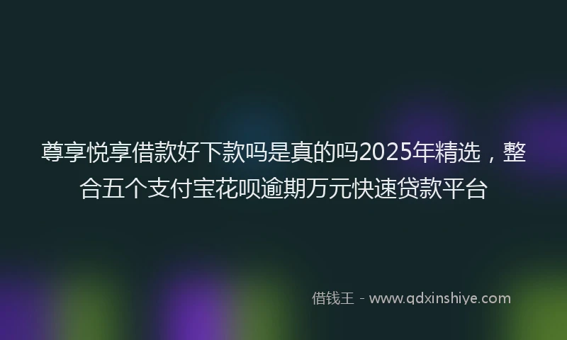 尊享悦享借款好下款吗是真的吗2025年精选，整合五个支付宝花呗逾期万元快速贷款平台