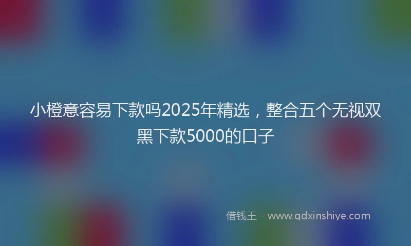 小橙意容易下款吗2025年精选，整合五个无视双黑下款5000的口子