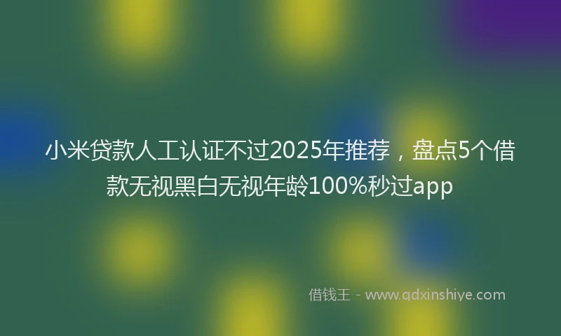 小米贷款人工认证不过2025年推荐，盘点5个借款无视黑白无视年龄100%秒过app