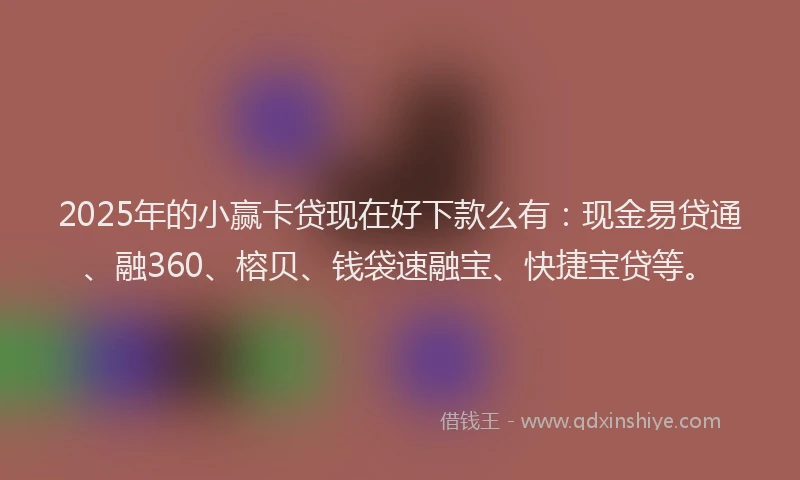 2025年的小赢卡贷现在好下款么有：现金易贷通、融360、榕贝、钱袋速融宝、快捷宝贷等。