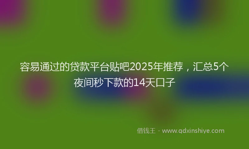容易通过的贷款平台贴吧2025年推荐，汇总5个夜间秒下款的14天口子