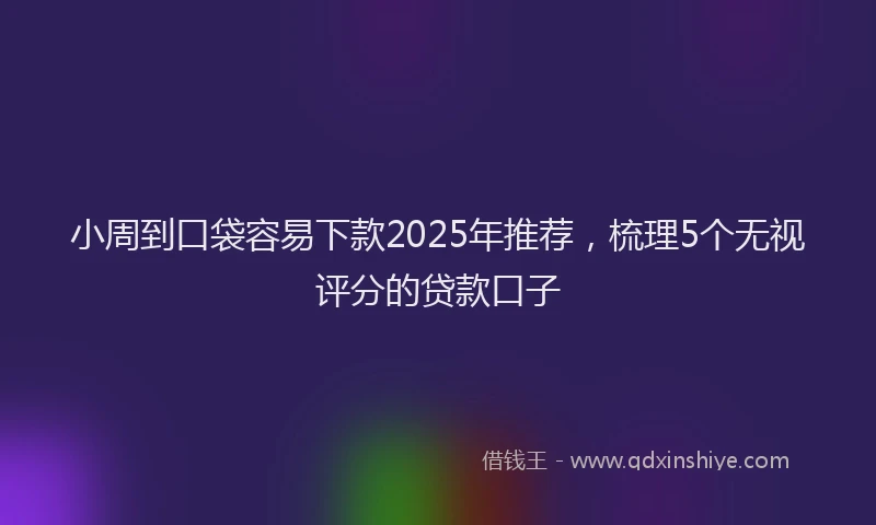 小周到口袋容易下款2025年推荐，梳理5个无视评分的贷款口子