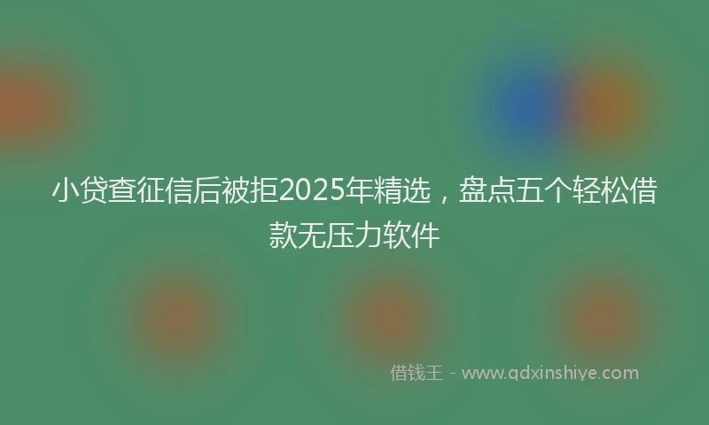 小贷查征信后被拒2025年精选，盘点五个轻松借款无压力软件