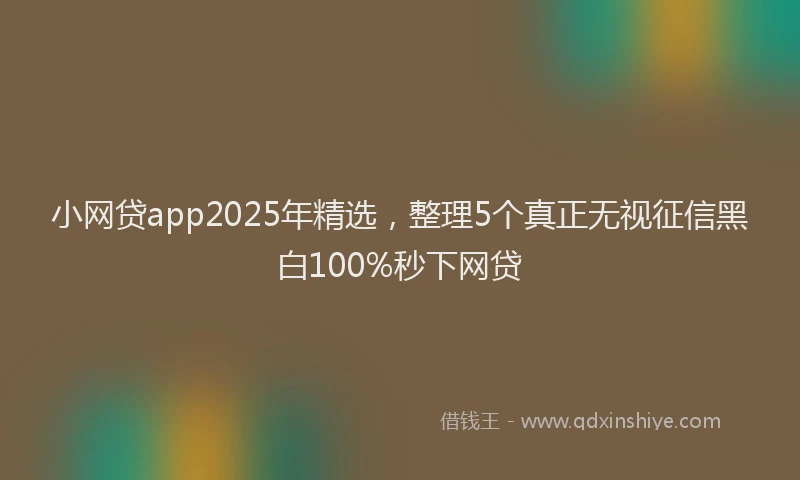小网贷app2025年精选，整理5个真正无视征信黑白100%秒下网贷