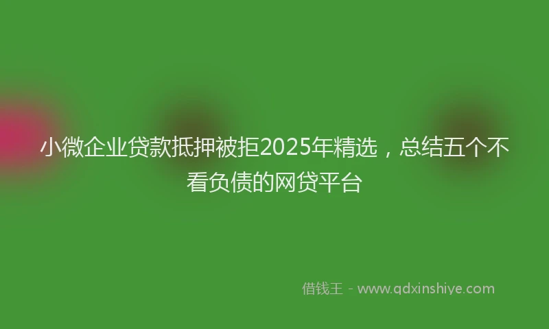 小微企业贷款抵押被拒2025年精选，总结五个不看负债的网贷平台