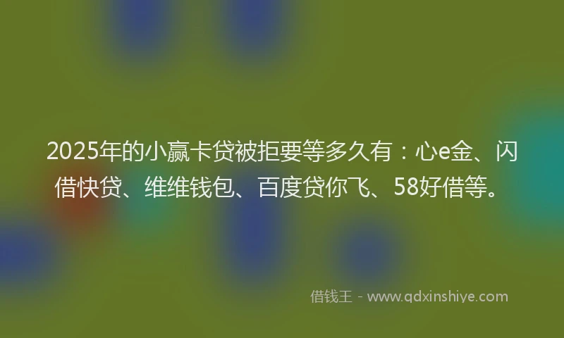 2025年的小赢卡贷被拒要等多久有：心e金、闪借快贷、维维钱包、百度贷你飞、58好借等。